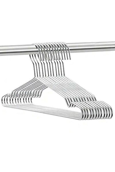 Generic 10 Pcs Heavy Duty Stainless Steel Hangers - Super Strong Metal Clothe...