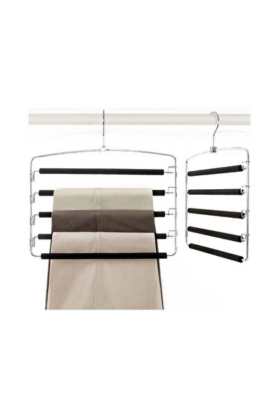 Generic Amber Home 5 Layers Stainless Steel Pants Hanger Non Slip Space Savin...