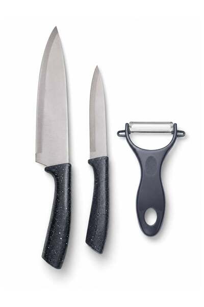 Generic 3-Piece Kitchen Knife Set with Chef Knife, Paring Knife & Peeler | Ja...
