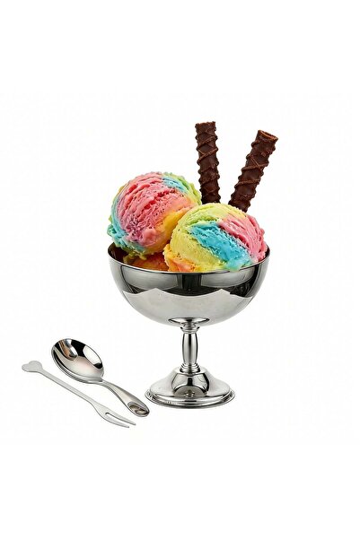 Generic 300ML Multifunctional Stainless Steel Dessert Bowl Cup with Spoon and...