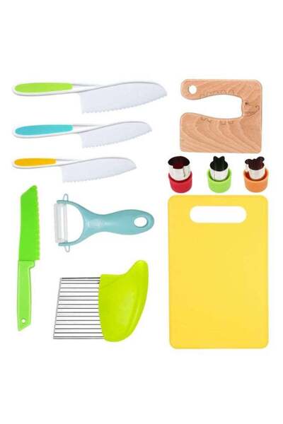 Generic 11 Pieces Wooden Kids Kitchen Knife, Kids Knife Set Include Wood Kids...