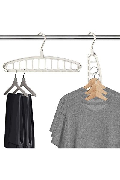 Generic 2Pcs Coat Hangers, Space-Saving Design for Up to 11 Clothes Easily Di...