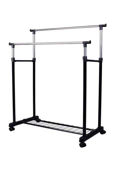 Generic 2-Level Clothes Rack Silver/Black 1kg