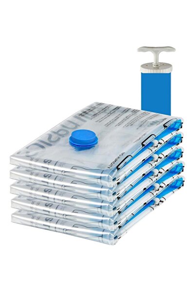 Generic Vacuum Storage Bags with Zipper, Airtight Valve and Hand Pump, 5-Pack...