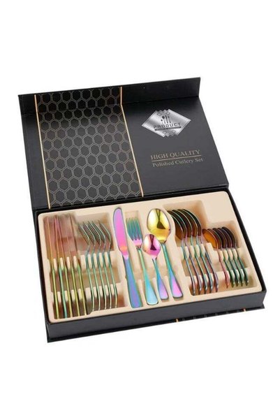 Generic 24-Piece 1010 Stainless Steel Cutlery Set – Western Style Steak Knife...