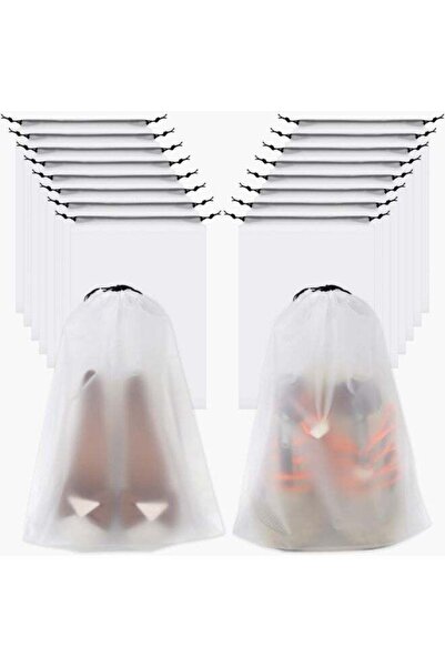 Generic 18 Pack Translucent Shoe Bags for Travel – Waterproof PE Material wit...