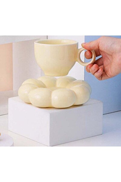 Generic Ceramic Flower Coffee Mug with Saucer,Creative Cloud Coffee Cup,Ceram...