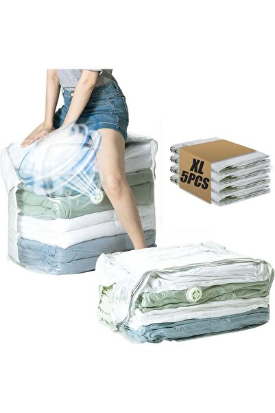 Generic 5 PCS Vacuum Storage Bags Reusable Space Saver Compression Bag Extra ...