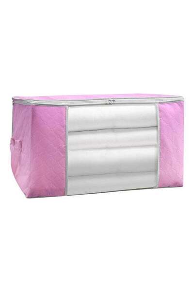Generic Foldable Blanket Storage Bag Pink/Clear