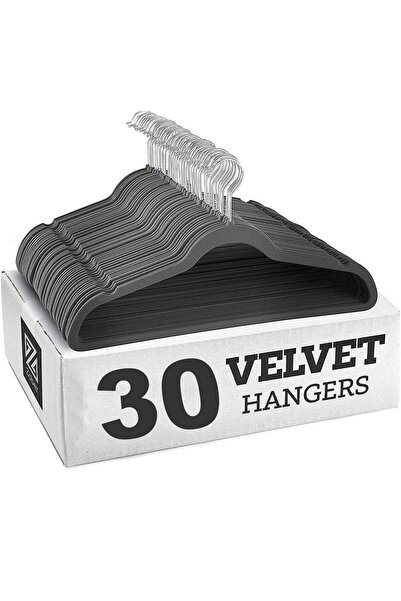 Generic Non-Slip Velvet Hangers Suit Hangers 30 Pack Ultra Thin Space Saving ...