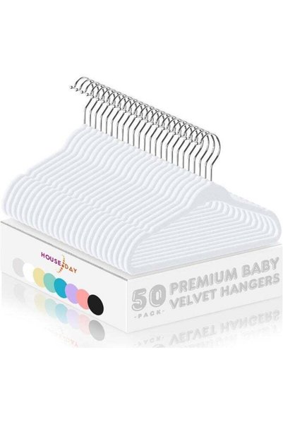 Generic HOUSE DAY Velvet Baby Hangers 50 Pack, Premium Children's Hangers for...