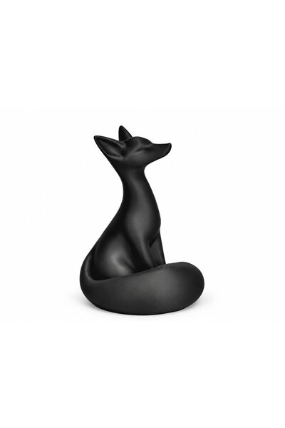 OEM Figurină decorativă Pisică Zen, Design minimalist cu ochii închiși, Negru
