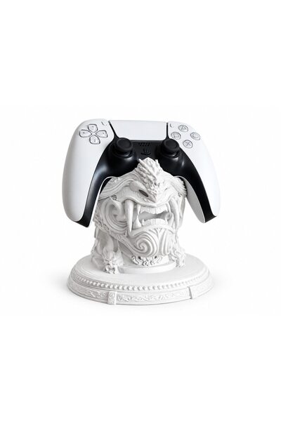 OEM Suport decorativ pentru controler, Mască de Samurai, alb, 12.8x12.3x13cm