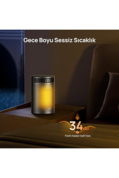 DREO Atom 1500W Seramik Elektrikli Isıtıcı – 2 Saniyede Hızlı Isıtma, 34 dB Sessiz Çalışma, ECO Mod, 12 Saat Zamanlayıcı