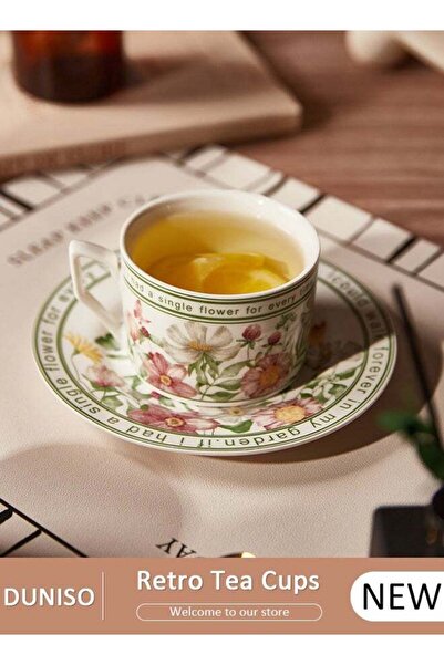 Generic Tea Cups and Retro Tea Cups and Saucers Set Porcelain Tea Set for Tea...