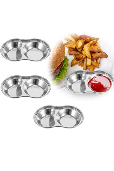 Generic Appetizer Plates Stainless Steel Seasoning Bowl Metal Dipping Bowl Si...