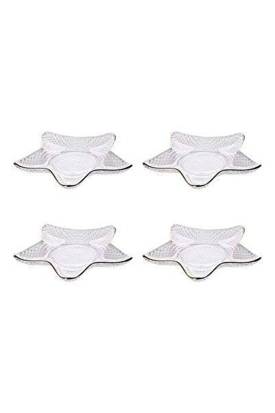 Generic 4-Piece Glass Serving Plates Clear 15.5x7x1.5cm