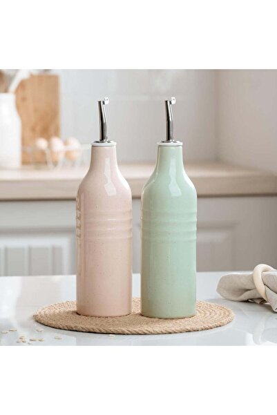 Generic famiware 16oz Ceramic Oil Dispenser Bottle Set - Light Pink & Light G...