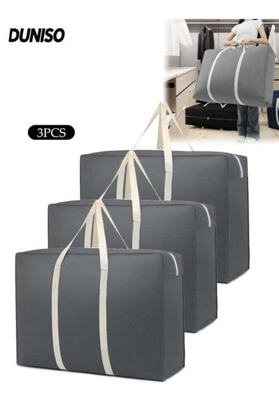 Generic 3 Pack Large Capacity Moving Packaging Bag with Zipper and Handles, P...