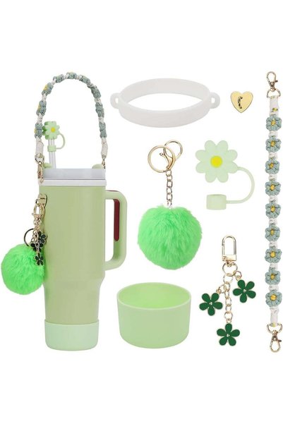 Generic Stanley Cup Accessory Set: 7-Piece Bundle Including Straw Cover, Sili...