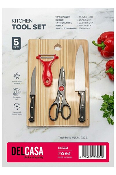 Generic Delcasa 5-piece Kitchen Tool Set- DC3741/ Includes 7.5" Chef and 4.5"...