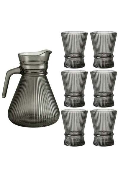 Generic 7 Piece Water Jug and Cup Set 3000ml Jug and 300 ml Glasses x 6 Pcs W...