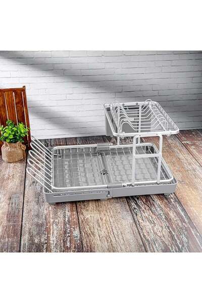Generic Royalford Aluminum Alloy Dish Rack, Drying Stand | Holds 8 Plates, PP...