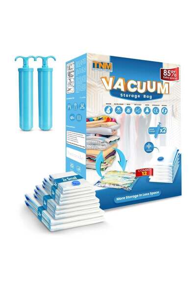 Generic Vacuum Storage Bags, Pack of 12 with Hand Pump, Space Saver Bags for ...