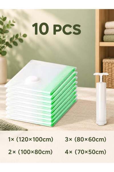 Generic 10PCS Extralarge Compressed Bag,Vacuum Storage Bags, Reusable Space S...