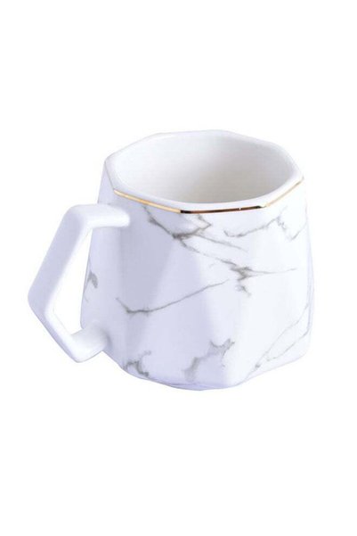 Generic Fashion Diamond Marble Cup White 8x8x9.5cm
