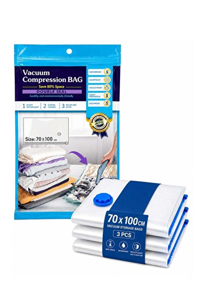 Generic Vacuum Storage Bags 3 Pieces per Pack 70x100cm Reusable Compression S...