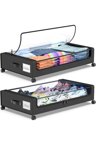 Generic MostNow Under Bed Storage with Wheels, 2-Pack Under Bed Storage Conta...