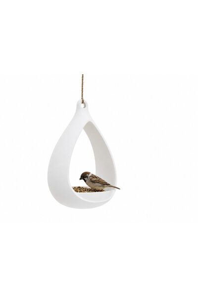 OEM Hranitor suspendat pentru păsări, design modern, alb, 30x20cm