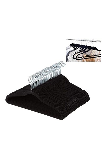 Generic 50-Piece Non-Slip 360 Degree Swivel Hangers Set Black/Silver