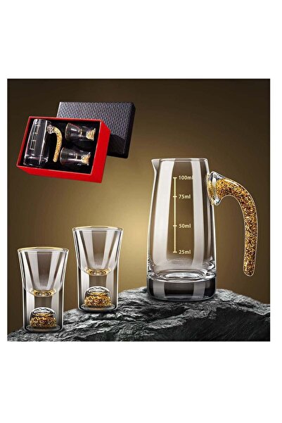 Generic Shot Glasses Set, Crystal Shot Glass Set with 2 0.5 oz and 24K Gold L...