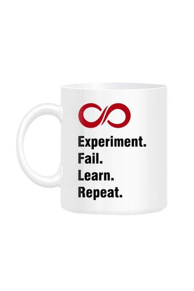 Generic Experiment, Fail, Learn, Repeat Printed Mug White