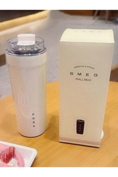 Generic SMEG Cream White 550ml Vacuum Insulated Cup - 316 Medical-Grade Stain...