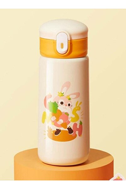Generic Stainless Steel Cartoon Printed Water Bottle Colour White 360ml