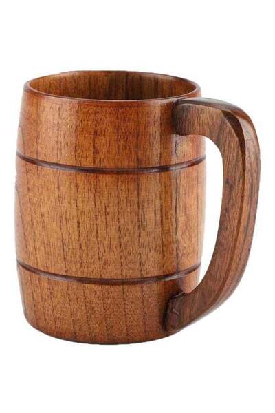 Generic Natural Wooden Cup Brown 400ml