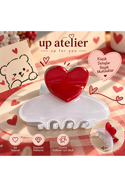 Up Atelier مشبك قلب بطول 6 سم