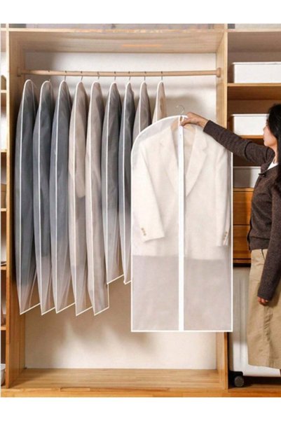 Generic 5PCS Transparent Dustproof Garment Covers – Zippered Hanging Storage ...
