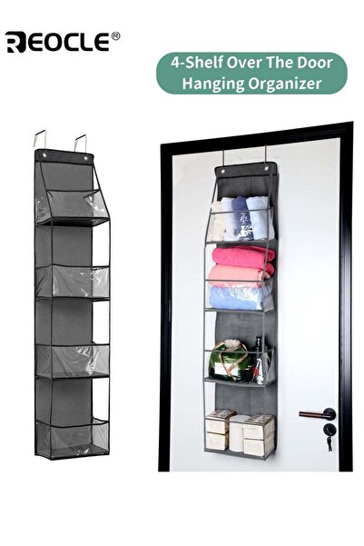 Generic Over-the-Door Organizer with 4 Large Pockets Breathable Mesh Storage ...