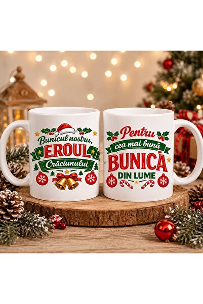 OEM Set de 2 căni pentru bunici: „pentru cea mai bună bunică din lume”, model...