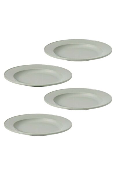Generic Side Plate, Plastic/Green-Grey, 21 cm, Set of 4