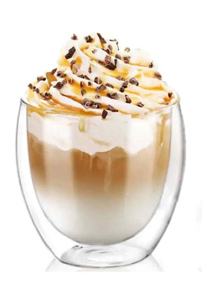Generic Glass Coffee Cups 250ml | Double Wall Coffee Mugs for Latte, Cappucci...