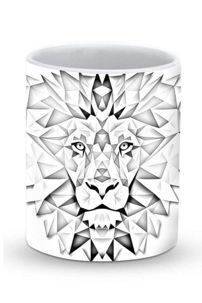 Generic Premium Poly Lion Designer Mug Grey/White