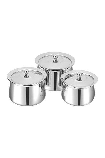 Generic Kraft Amrit Stainless Steel Serving Handi Set – 3 Pcs (900 ml, 750 ml...