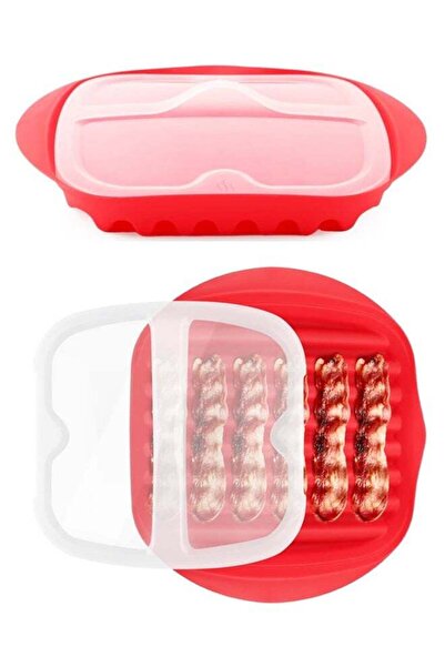 Generic Microwave Bacon Tray with Lid, Easy Bacon Maker Kitchen Cooking Gadget