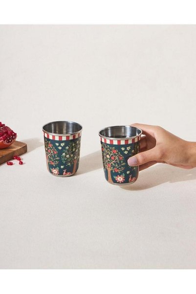 Generic Chinar Steel Tumblers - Set of 2, 220 ml | Kashmir Trails