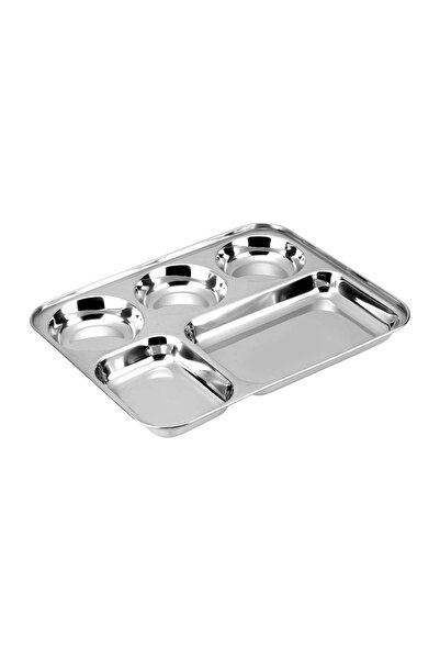 Generic Kraft Stainless Steel 5-in-1 Serving Plate | Multi-Section Food Plate...